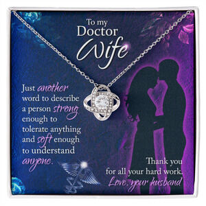 Just Another Word Infinity Knot CZ Necklace Silver Tone Standard Box